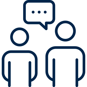 Icon of 2 people chatting