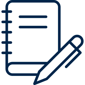 Icon of a student workbook and pen
